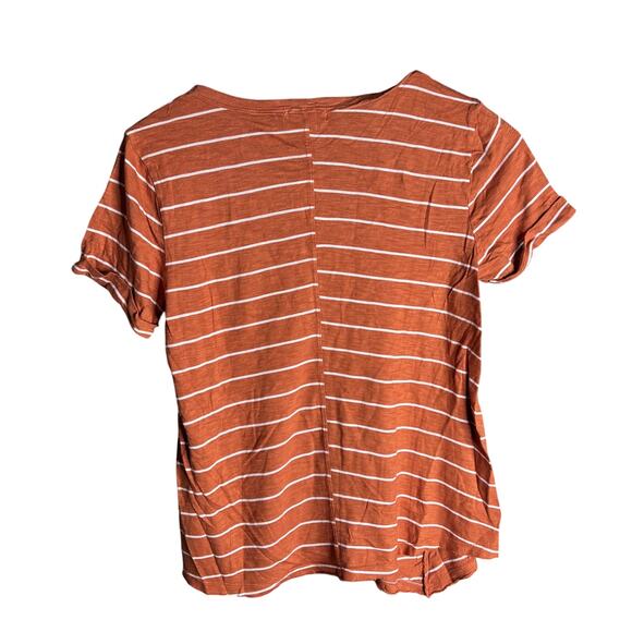Anthropologie T.La Riley Asymmetrical Pocket Tee Gold Orange Size S NWT - Picture 5 of 6